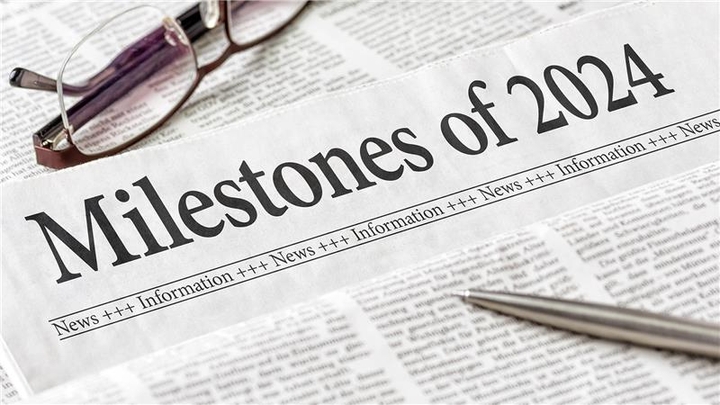 newspaper with Milestones of 2024 headline