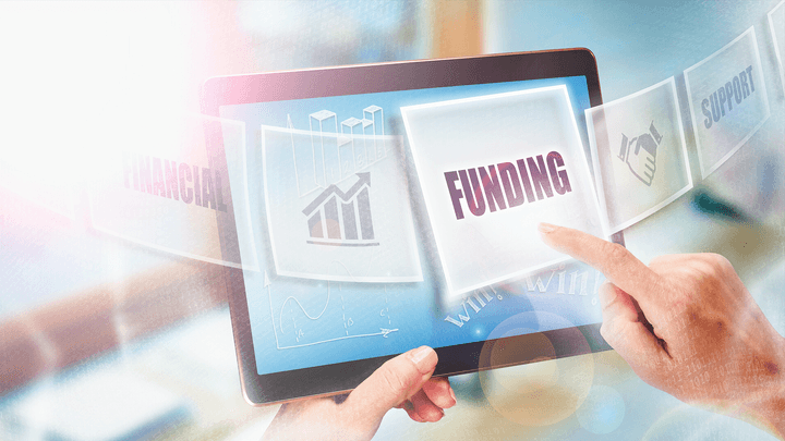 ipad with finger swiping a funding tab