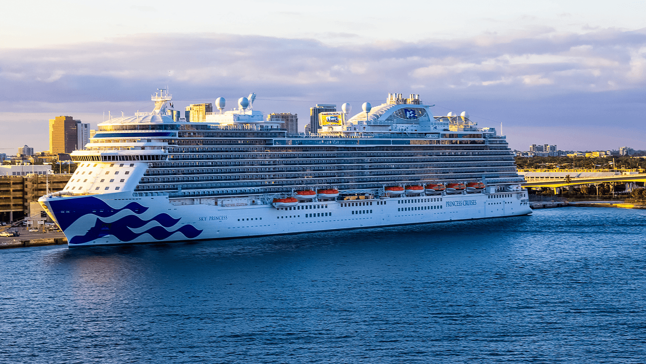 Princess Cruise ship docked ashore